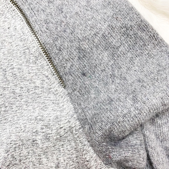 Banana Republic Zip Marled Gray Crewneck Sweater - Picture 6 of 7